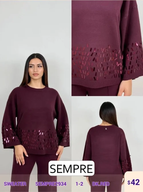 Свитер Sempre (Red, модель SEMPRE2934) оптом