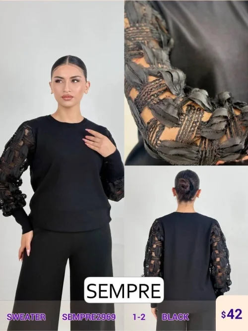 Свитер Sempre (Black, модель SEMPRE2969) оптом