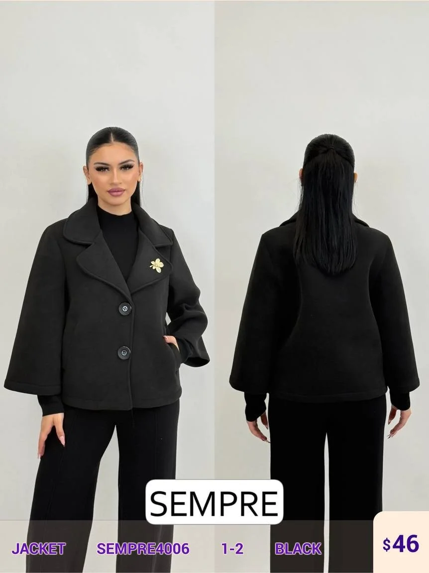 Жакет Sempre (Black, модель SEMPRE4006) оптом