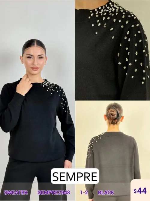 Свитер Sempre (Black, модель SEMPRE2948) оптом