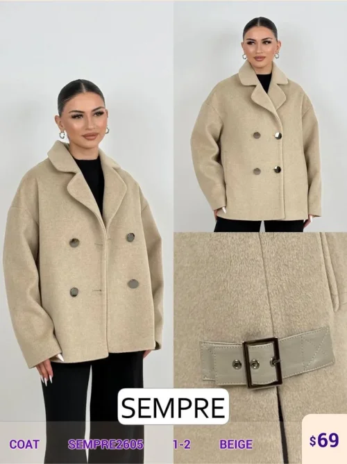 Пальто Sempre (Beige, модель SEMPRE2605) оптом