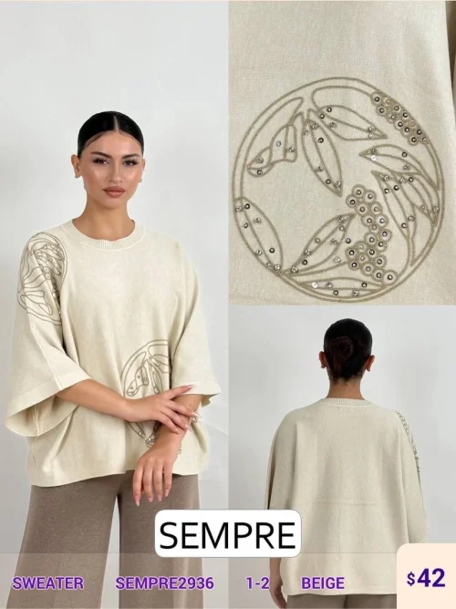 Свитер Sempre (Beige, модель SEMPRE2936) оптом