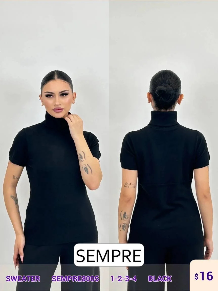 Свитер Sempre (Black, модель SEMPRE8005) оптом