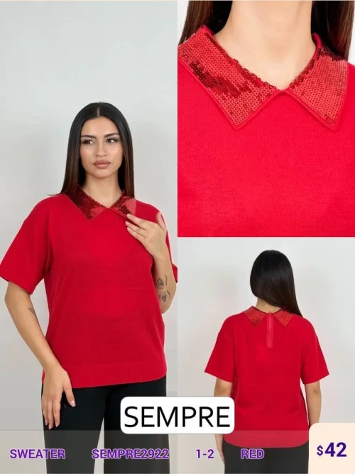 Свитер Sempre (Red, модель SEMPRE2922) оптом