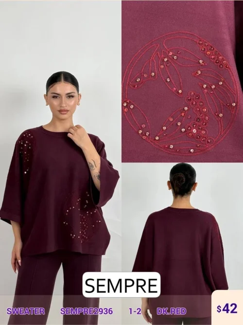 Свитер Sempre (Red, модель SEMPRE2936) оптом