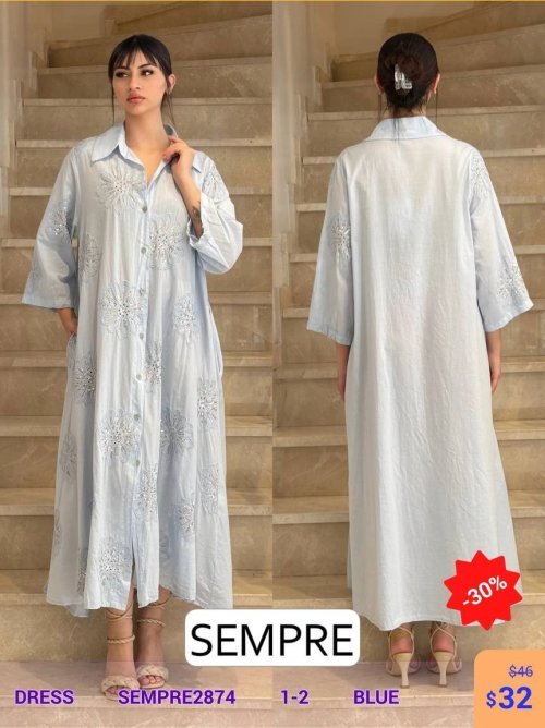 Платье Sempre (Синий, модель SEMPRE2874) оптом