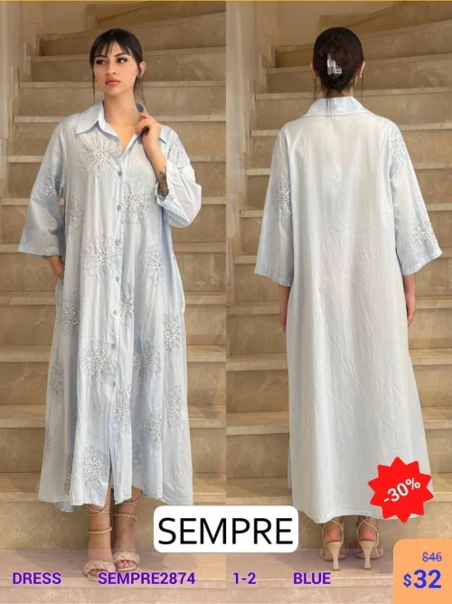 Платье Sempre (Синий, модель SEMPRE2874) оптом