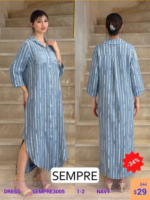 Платье Sempre (Темно-синий, модель SEMPRE3005) оптом