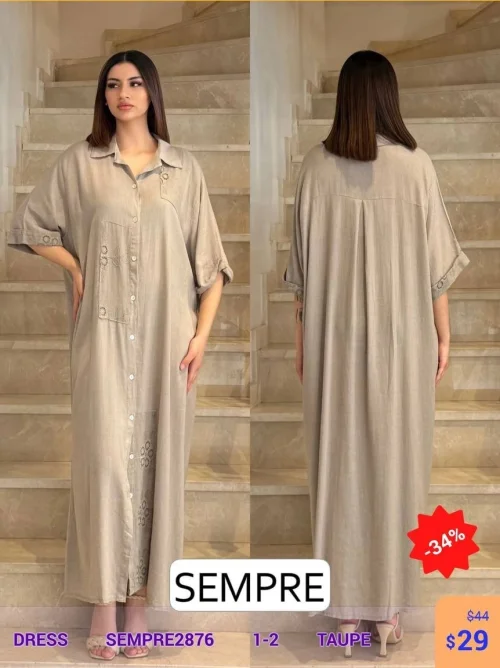 Платье Sempre (Бежевый, модель SEMPRE2876) оптом