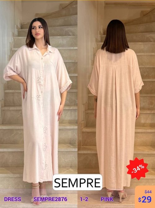 Платье Sempre (Розовый, модель SEMPRE2876) оптом