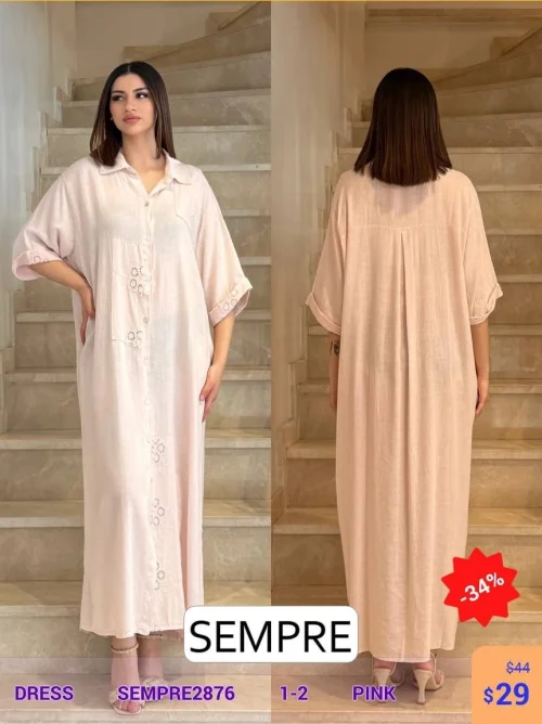Платье Sempre (Розовый, модель SEMPRE2876) оптом