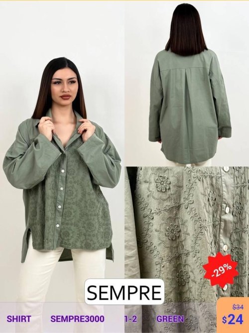 Рубашка Sempre (Зеленый, модель SEMPRE3000) оптом