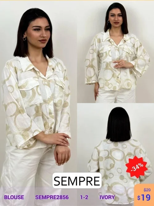 Блузка Sempre (Белый, модель SEMPRE2856) оптом