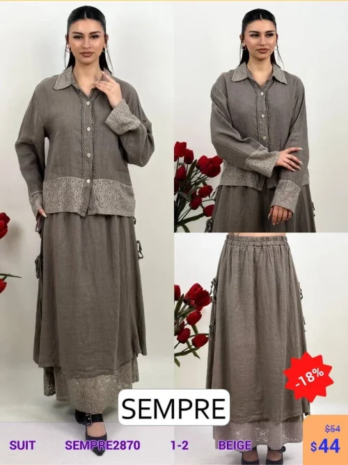 Костюм Sempre (Бежевый, модель SEMPRE2870) оптом