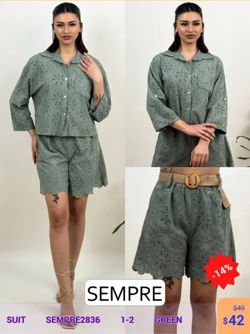 Костюм Sempre (Зеленый, модель SEMPRE2836) оптом