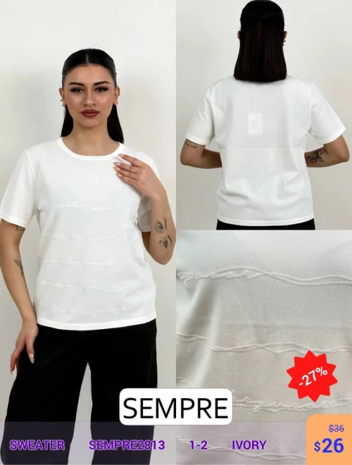 Свитер Sempre (Белый, модель SEMPRE2813) оптом