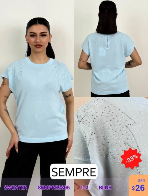 Свитер Sempre (Синий, модель SEMPRE2805) оптом