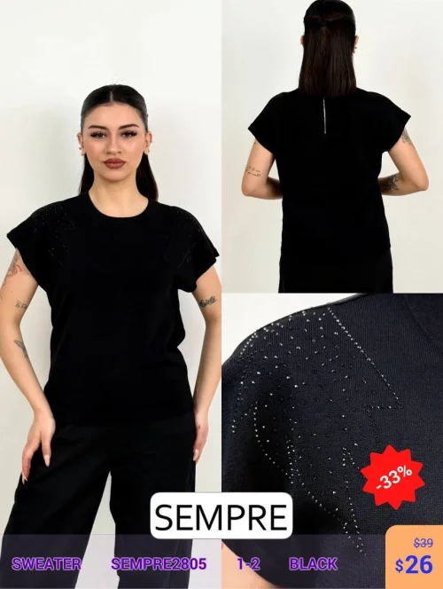 Свитер Sempre (Черный, модель SEMPRE2805) оптом