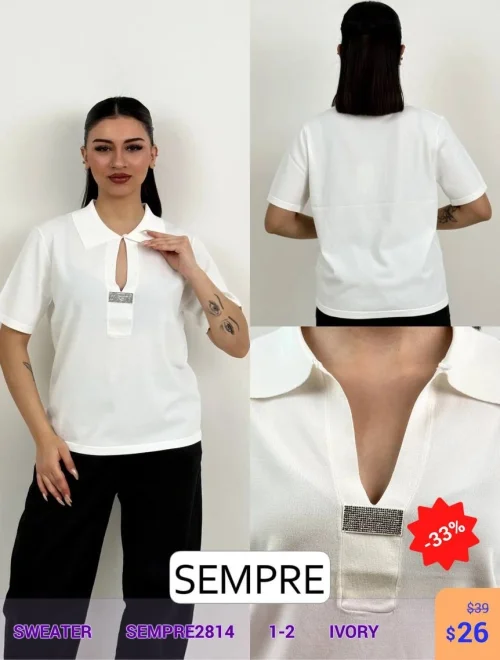 Свитер Sempre (Белый, модель SEMPRE2814) оптом