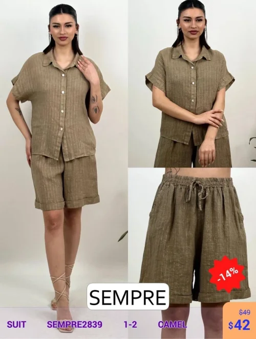 Костюм Sempre (Кэмел, модель SEMPRE2839) оптом