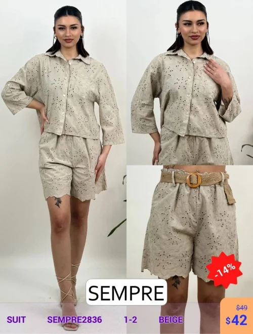 Костюм Sempre (Бежевый, модель SEMPRE2836) оптом