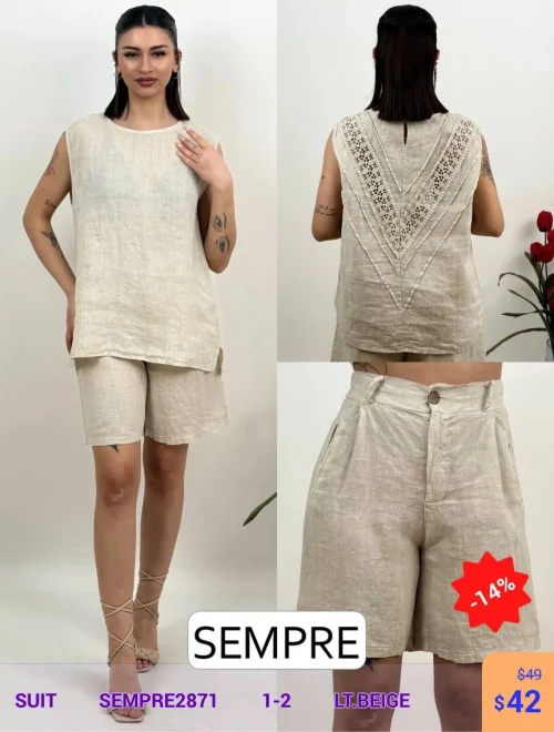 Костюм Sempre (Бежевый, модель SEMPRE2871) оптом