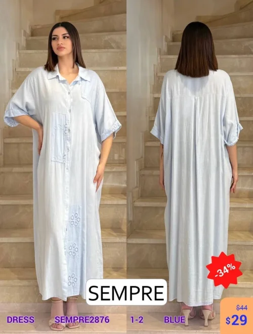 Платье Sempre (Синий, модель SEMPRE2876) оптом