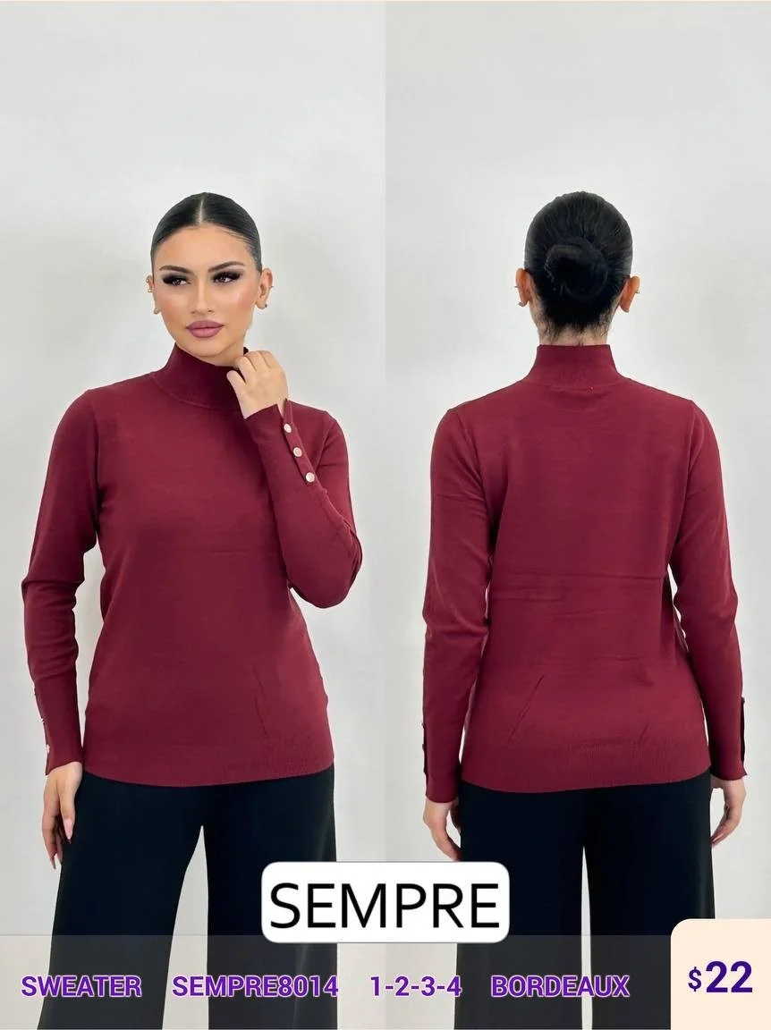 Свитер Sempre (Burgundy, модель SEMPRE8014) оптом