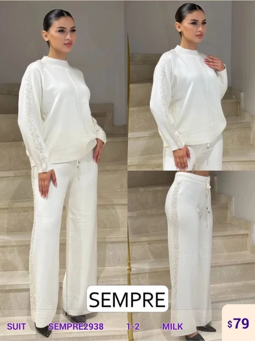 Костюмы и комплекты Sempre (Кремовый, модель SEMPRE2938) оптом