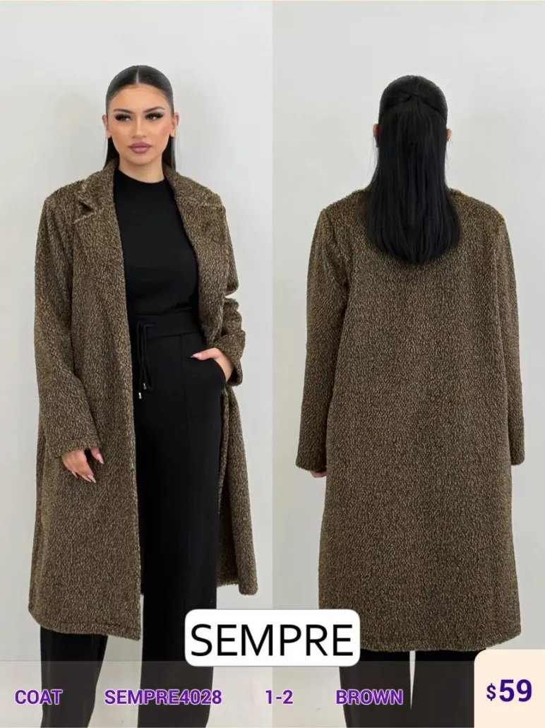 Пальто Sempre (Brown, модель SEMPRE4028) оптом