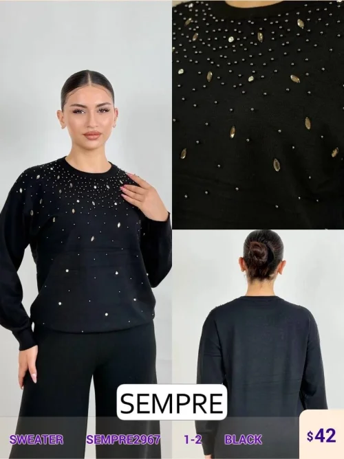 Свитер Sempre (Black, модель SEMPRE2967) оптом