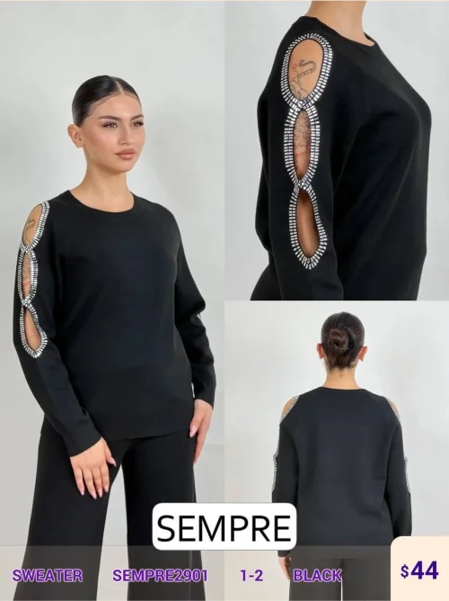 Свитер Sempre (Black, модель SEMPRE2901) оптом