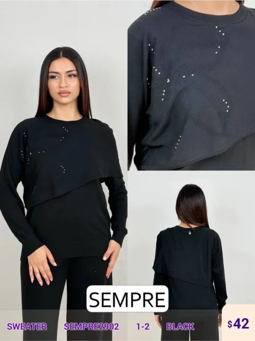 Свитер Sempre (Black, модель SEMPRE2902) оптом