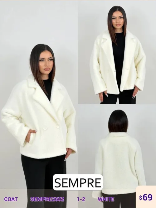 Пальто Sempre (White, модель SEMPRE2602) оптом