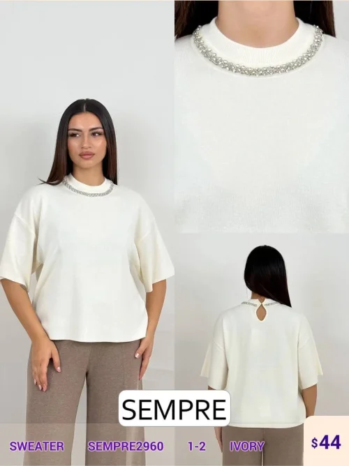 Свитер Sempre (White, модель SEMPRE2960) оптом