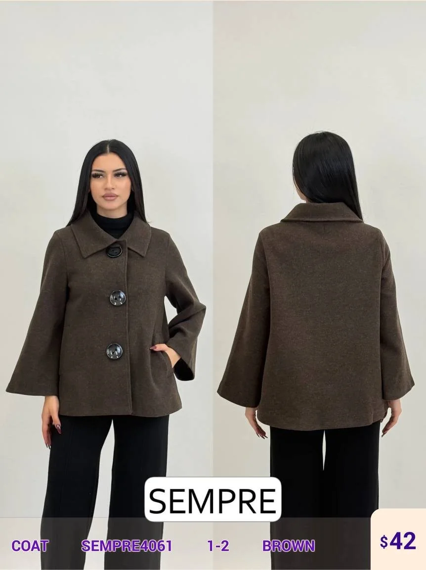 Пальто Sempre (Brown, модель SEMPRE4061) оптом