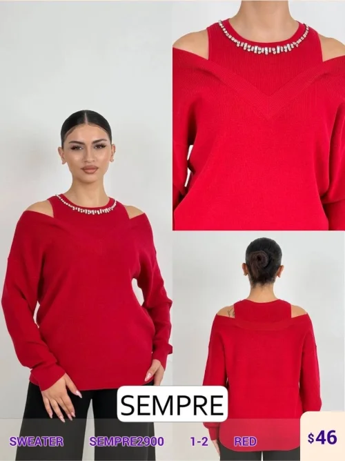 Свитер Sempre (Red, модель SEMPRE2900) оптом