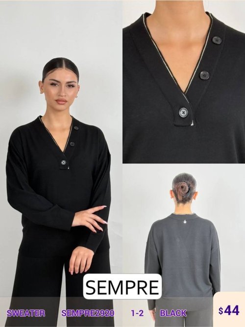 Свитер Sempre (Black, модель SEMPRE2920) оптом