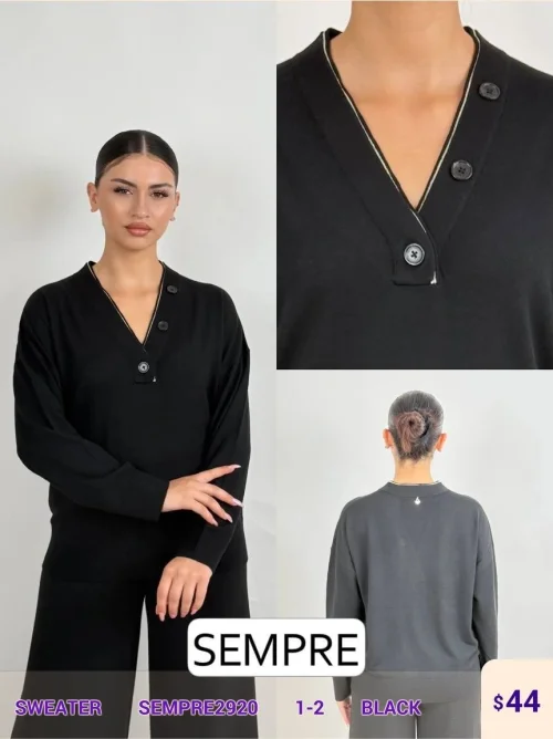 Свитер Sempre (Black, модель SEMPRE2920) оптом