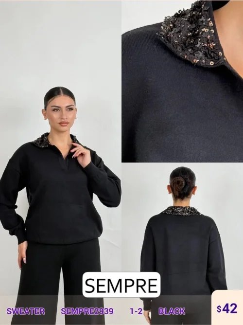 Свитер Sempre (Black, модель SEMPRE2939) оптом