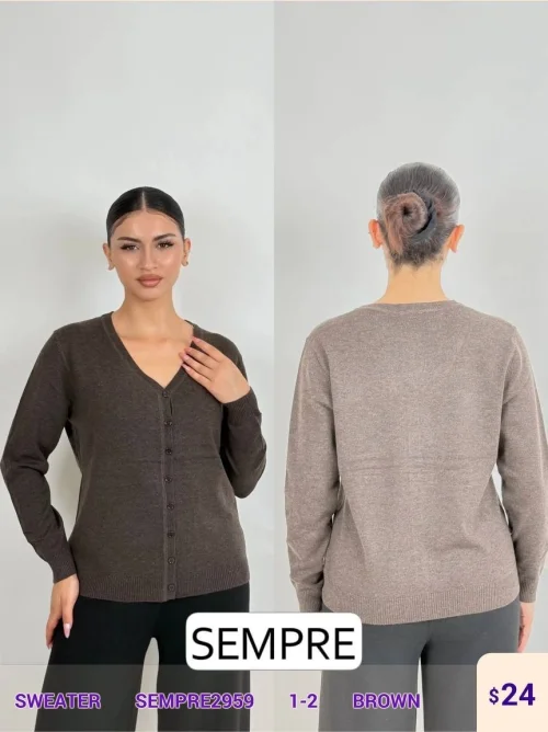 Свитер Sempre (Brown, модель SEMPRE2959) оптом
