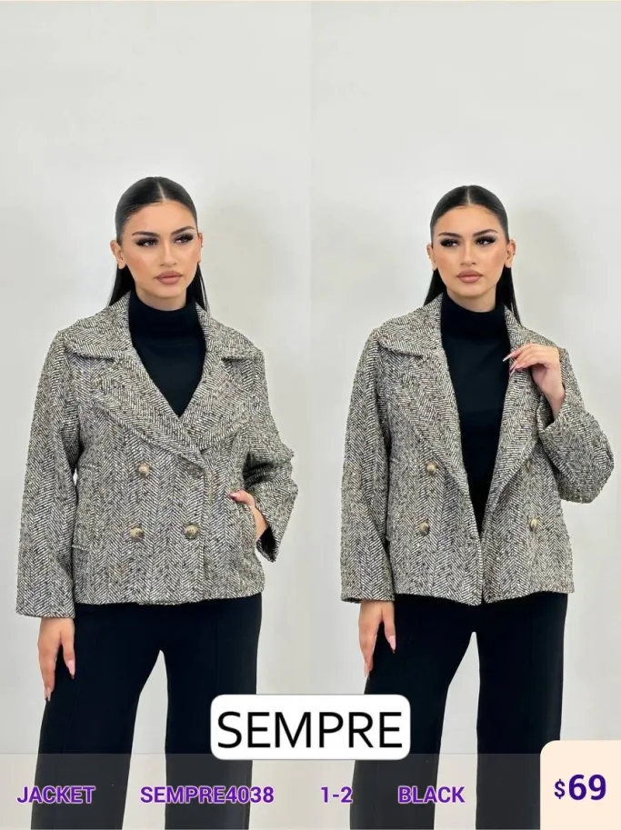 Жакет Sempre (Black, модель SEMPRE4038) оптом