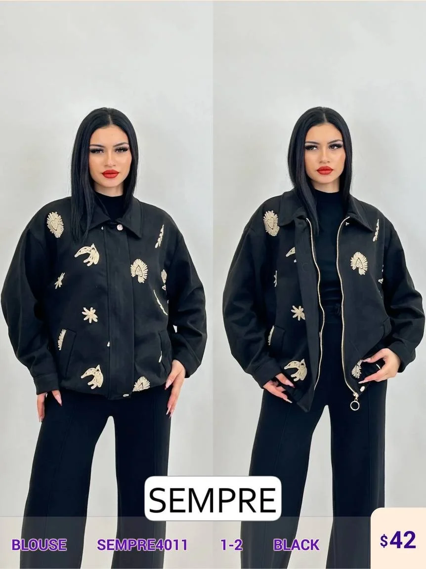 Блузка Sempre (Black, модель SEMPRE4011) оптом