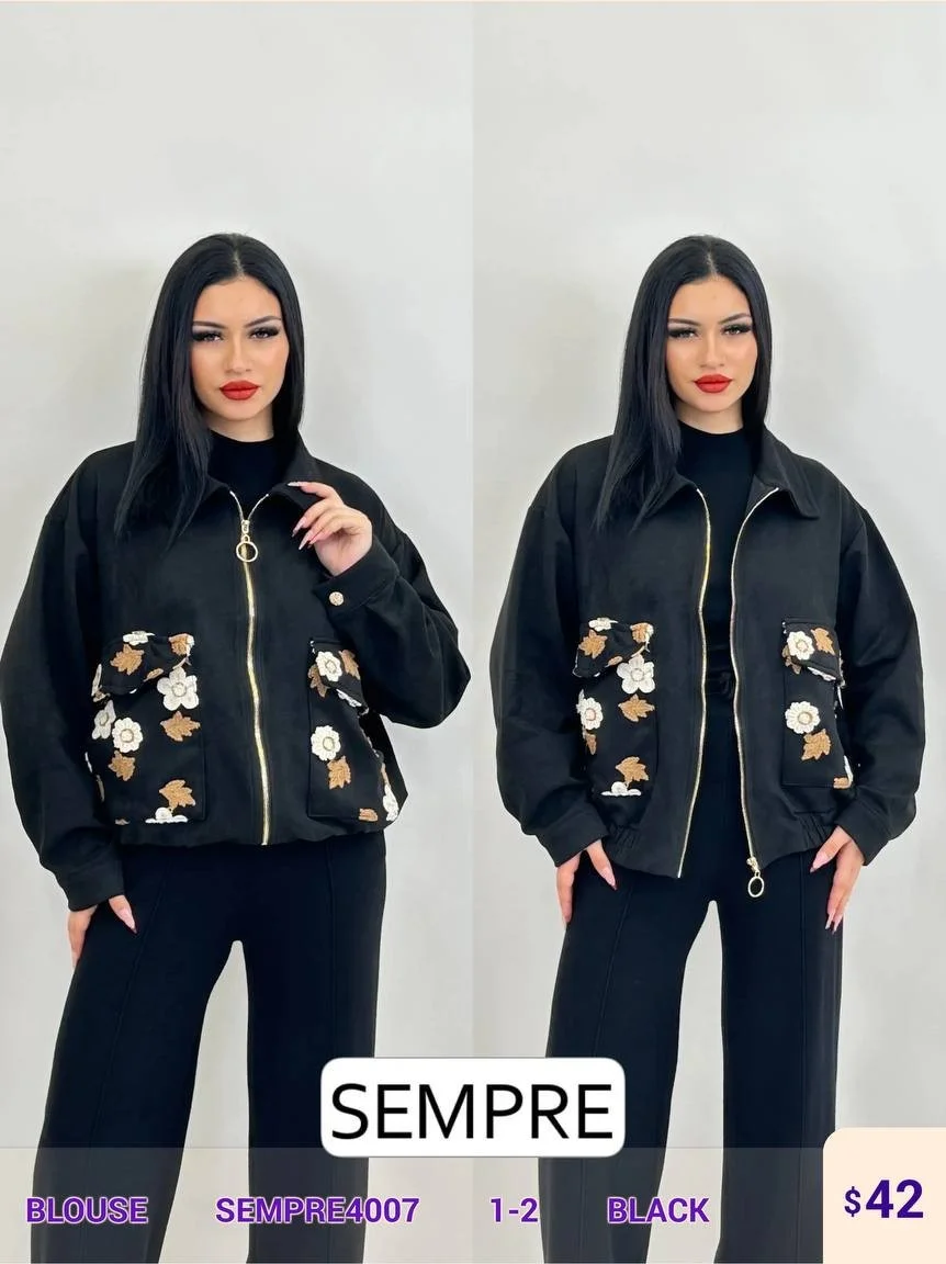 Блузка Sempre (Black, модель SEMPRE4007) оптом
