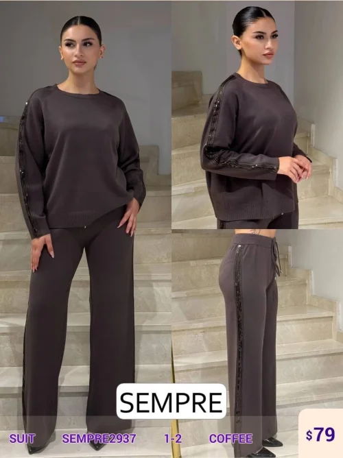 Костюмы и комплекты Sempre (Коричневый, модель SEMPRE2937) оптом