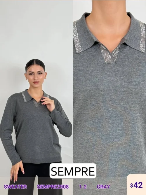 Свитер Sempre (Gray, модель SEMPRE2908) оптом