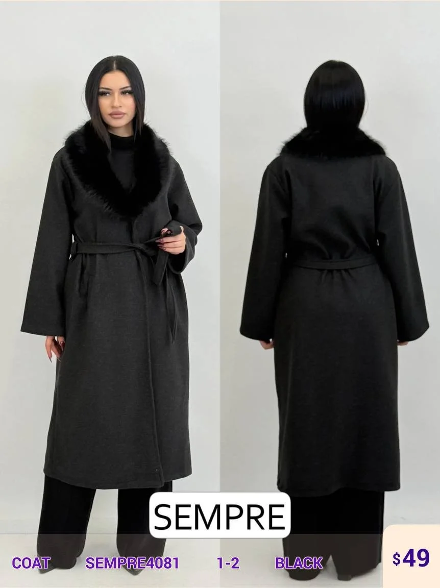 Пальто Sempre (Black, модель SEMPRE4081) оптом