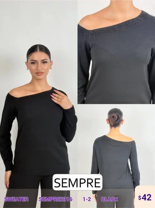 Свитер Sempre (Black, модель SEMPRE2916) оптом