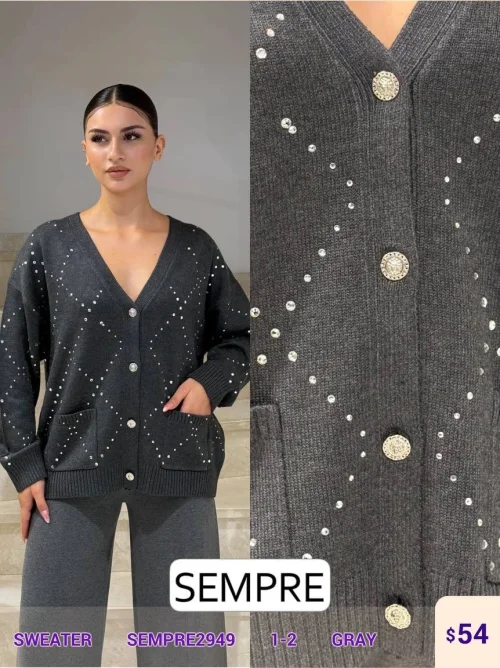 Свитер Sempre (Серый, модель SEMPRE2949) оптом