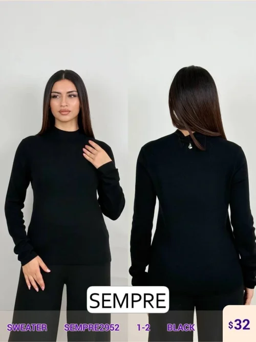 Свитер Sempre (Black, модель SEMPRE2952) оптом